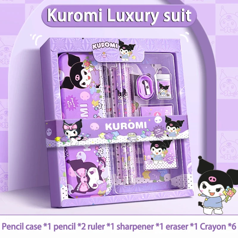 

Sanrio Kuromi Melody Cinnamoroll Kawaii Набор Канцелярских Принадлежностей Для Девочек, Школьные Принадлежности