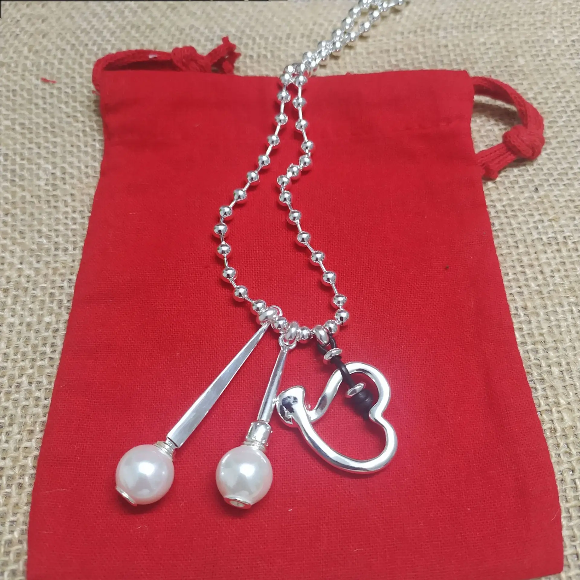 2021 New Plated Popular 925 Silver Color Bead Necklace Can Be Given As A Gift To Women with Free Wholesale Shipping