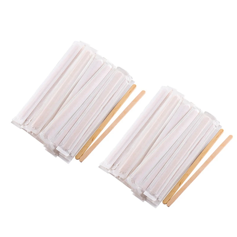 

ABSF 500Pcs 5.5 Inch Coffee Stirrers Sticks -Natural Wood Eco-Friendly Coffee Beverage Milktea Disposable Stirrer Stick