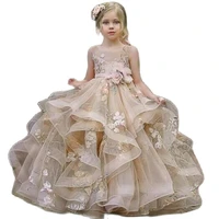 princess flower girl dresses for wedding ruffles tiered tulle princess pageant gowns children first communion dress