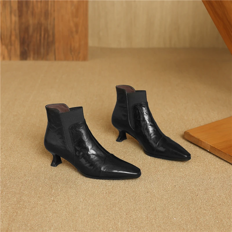Insicre 2024 элегантные женские ботильоны с маленьким квадратным носком на среднем