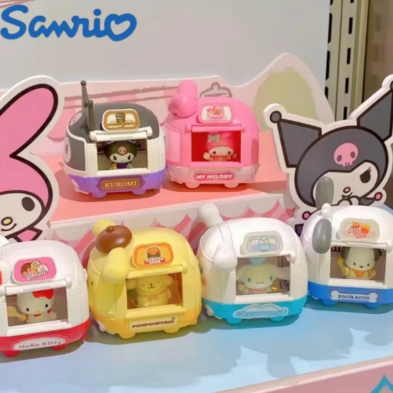

Sanrio глухая коробка, изысканный мобильный продовольственный грузовик Kuromi My Melody Hello Kitty, аниме-фигурка Caja Ciega, подарок на день рождения, таинственное украшение