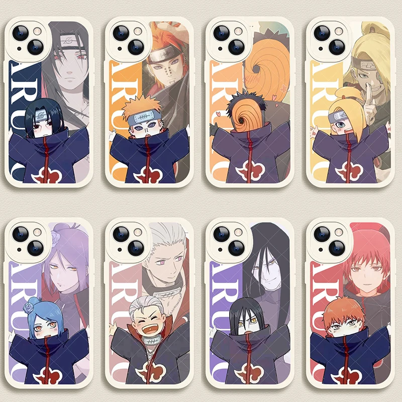 

NARUTO Cartoon Character Phone Case for iPhone 6 7 8 Plus X XS XR XSMAX 11 12 13 14 Pro Promax Small Lambskin Texture Cover