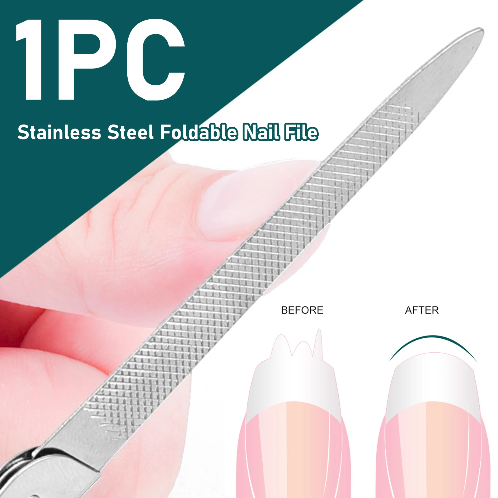 

1Pcs Stainless Steel Files Nail File Buffer Metal Grinding Sanding Manicure Pedicure Scrub Nail Art Tools Manicure Pedicure Tool