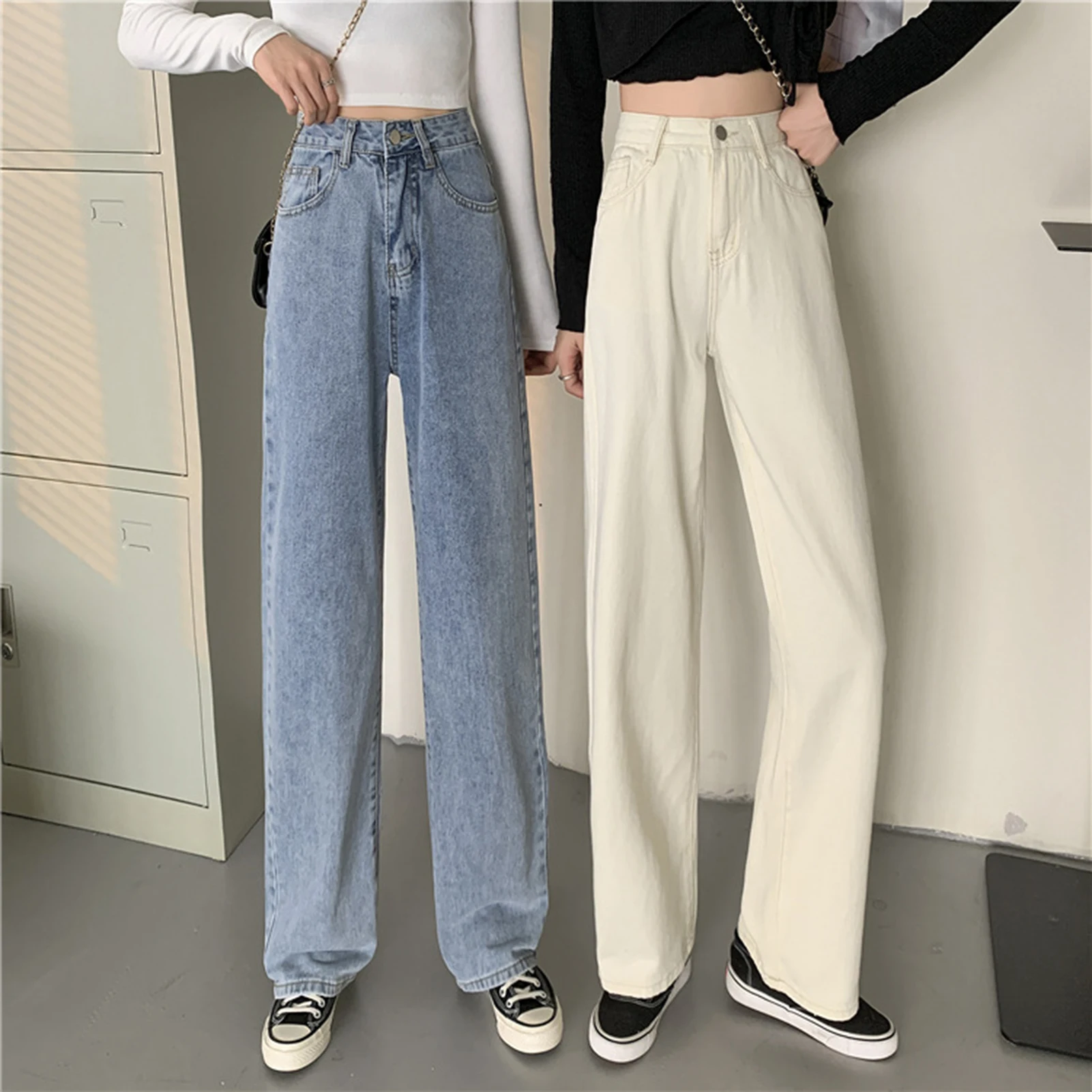 Women's Straight Jeans Curvy Totally Shaping Streetwear Pants for School Office Party Outerwear PR Sale