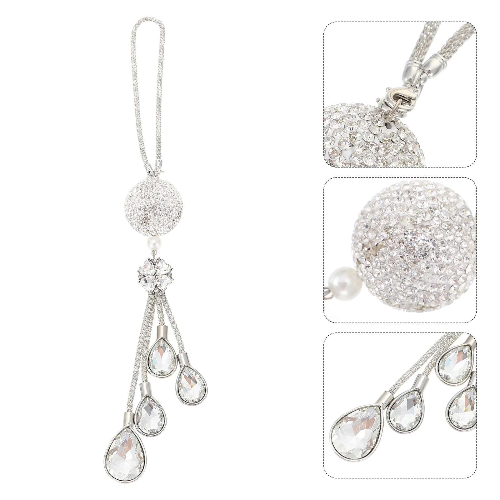 

Pendant Rearview Mirror Rhinestone Decor Car Hanging Crystal Accessories Mirroe