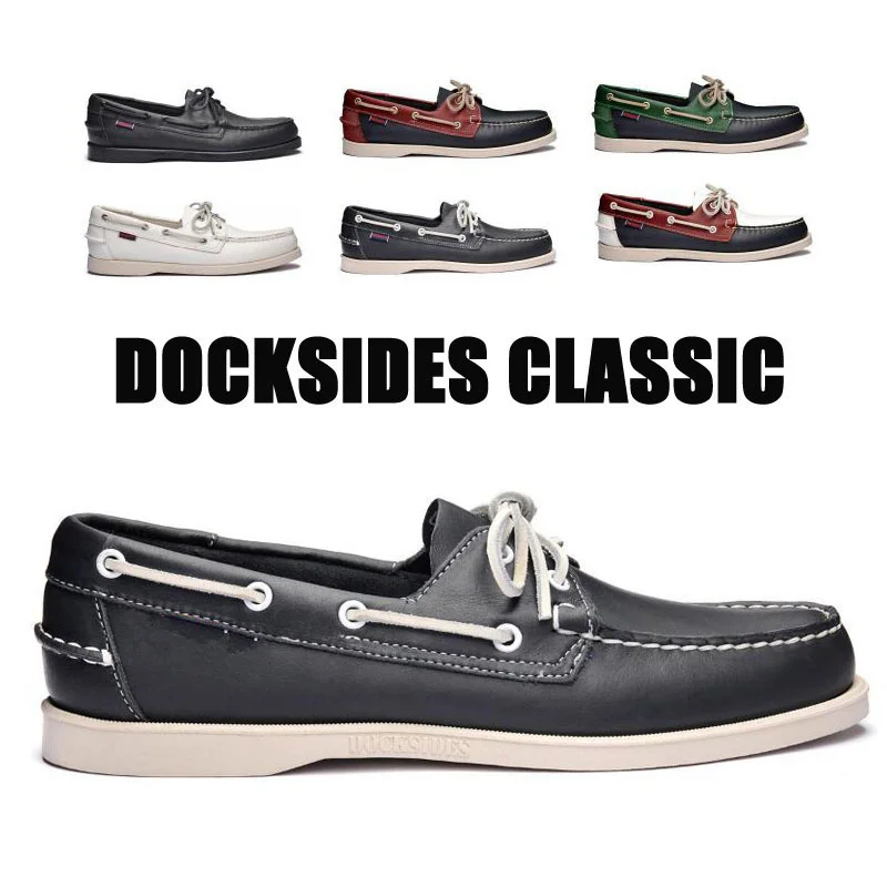 

Men Genuine Leather Driving Shoes,New Fashion Docksides Classic Boat Shoe,Brand Design Flats Loafers For Men Women 2019A006