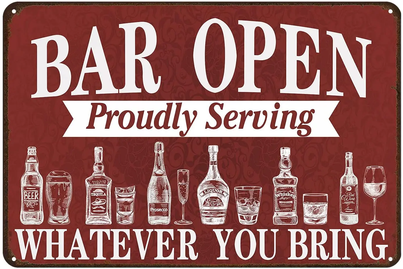 

Bar Open Metal Tin Sign Vintage Bar Man Cave Funny Wall Decoration Bar Sign