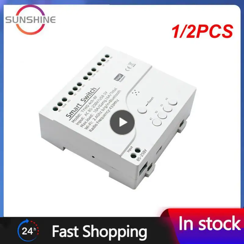 

1/2PCS Tuya Smart Relay Module Motor Switch1/2/4CH 12V 24V 220V RF433Mhz Remote Control Light Switch Work With Alexa Gateway Hub