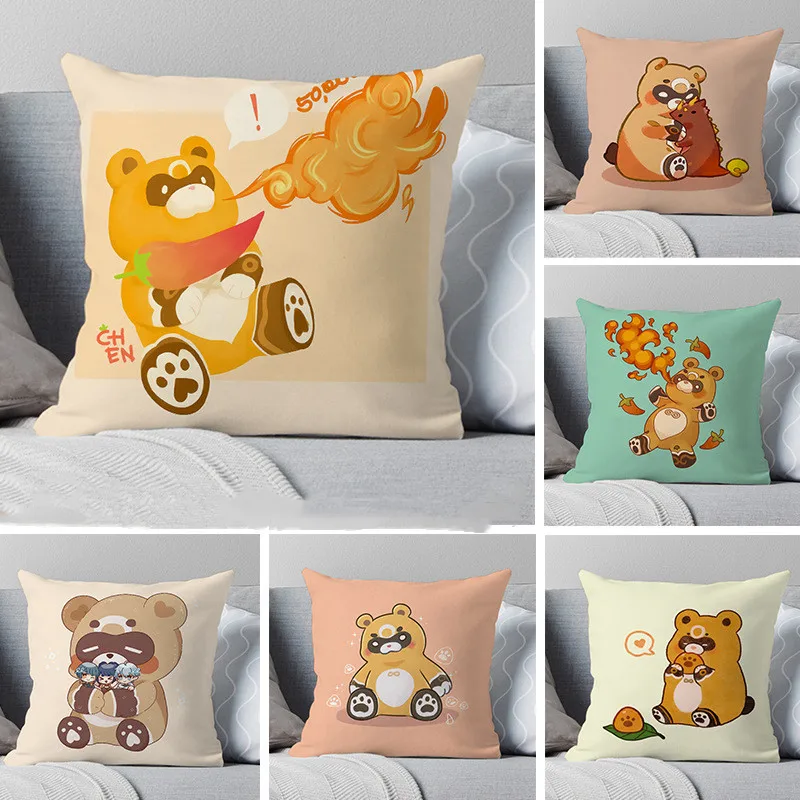

Game Genshin Impact Xiangling Guoba Cos 45X45cm Peach Skin Velvet Pillow Case Cover Bedding Cushion Pillowcase