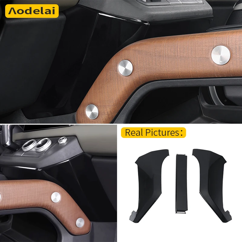 

Для Land Rover Defender 90 110 2020-2025 ABS матовый черный центральная консоль, коленная боковая панель, декоративная наклейка, автомобильные аксессуары