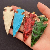 resin cow bone arrow pendant 29x74mm electroplating gold edging men and women diy charm jewelry necklace earrings accessories