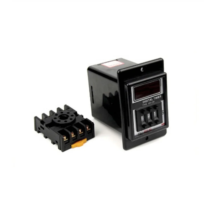 

Uniteelec-ASY-3D AC220V Power ON Delay Timer Time Relay 1-999 Seconds & Base