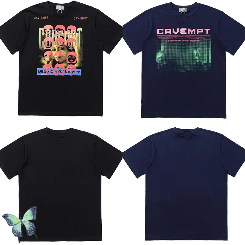 

Cartoon Expression Girls Boys Photo Print Cav Empt T-shirt Men T Shirt