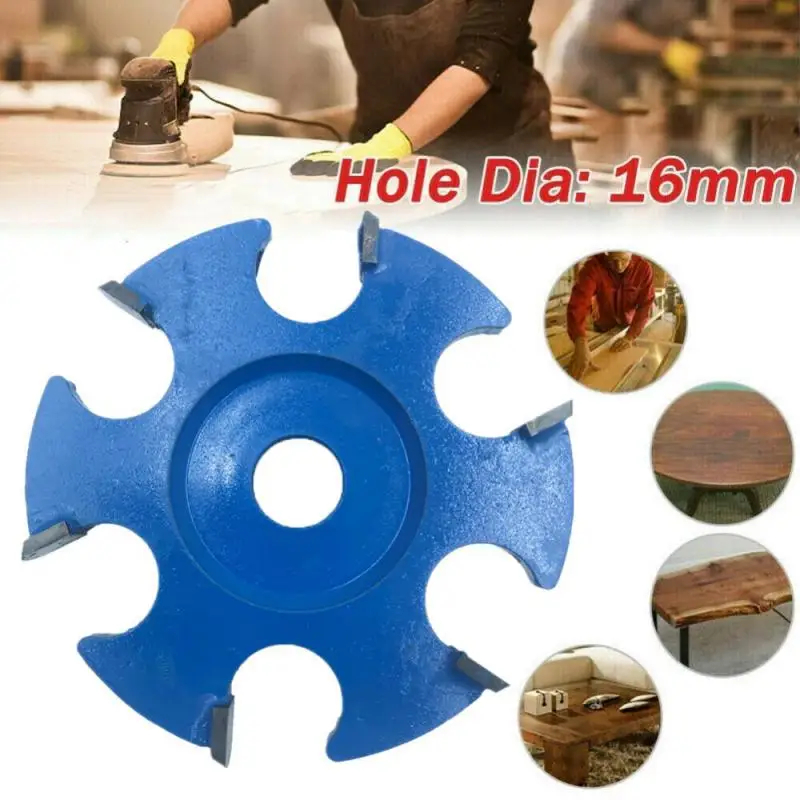 

6T DIY Woodworking Carving Saw 100mm Blade Disc Wood Cutting Tool Flat Cutter For 16mm Aperture Angle Grinder Carpentry Tool