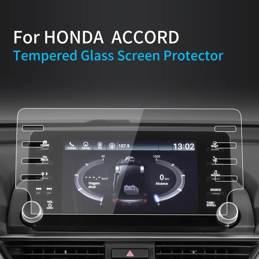 

For Honda ACCORD Screen Protector 2023 Central Console Dashboard Tempered Glass Protective Film Navigator Protection