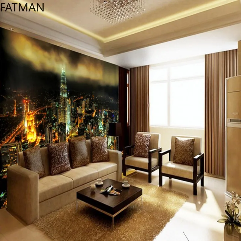 Фотообои FATMAN на заказ 8D современные городские ночные плащи 3d фрески гостиная