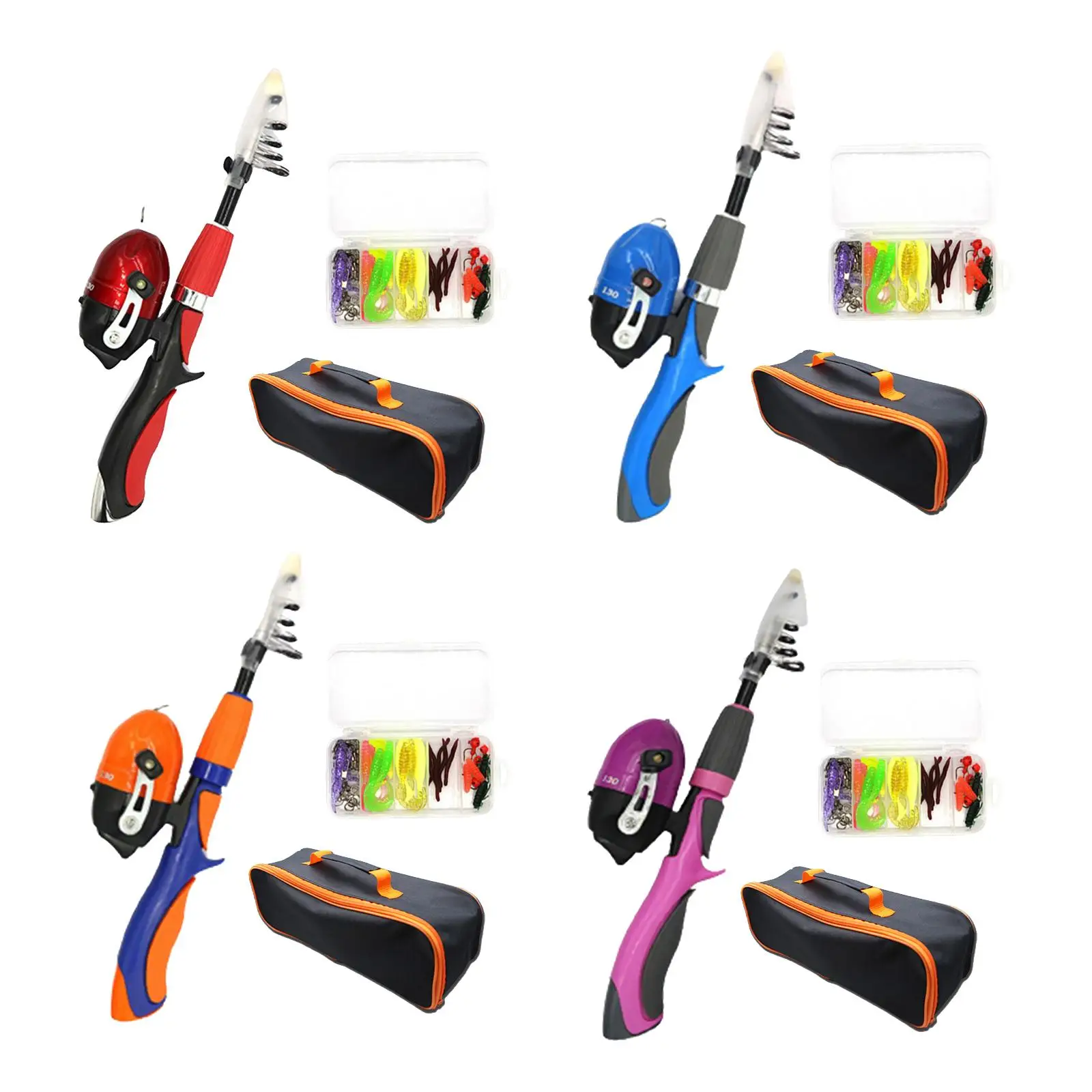 Fishing Pole Children Starter Kits with Carry Bag Child Fishing Rod Complete Set for Fishing Outdoor Boys Girls Beginners Youth