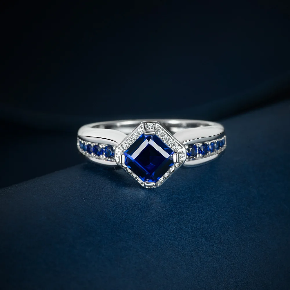 

Женское кольцо с квадратным сапфиром, серебро 925 пробы, 6 х6 мм