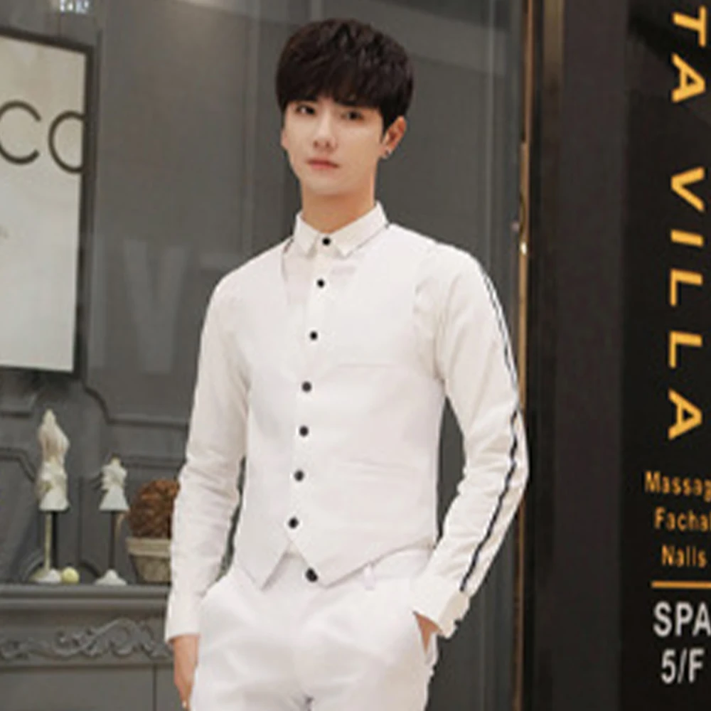 Men's Slim Formal Vest V-Neck Business Work Waistcoat Sleeveless Double-breasted All Seasons Mens Officce Formal Suits Vests