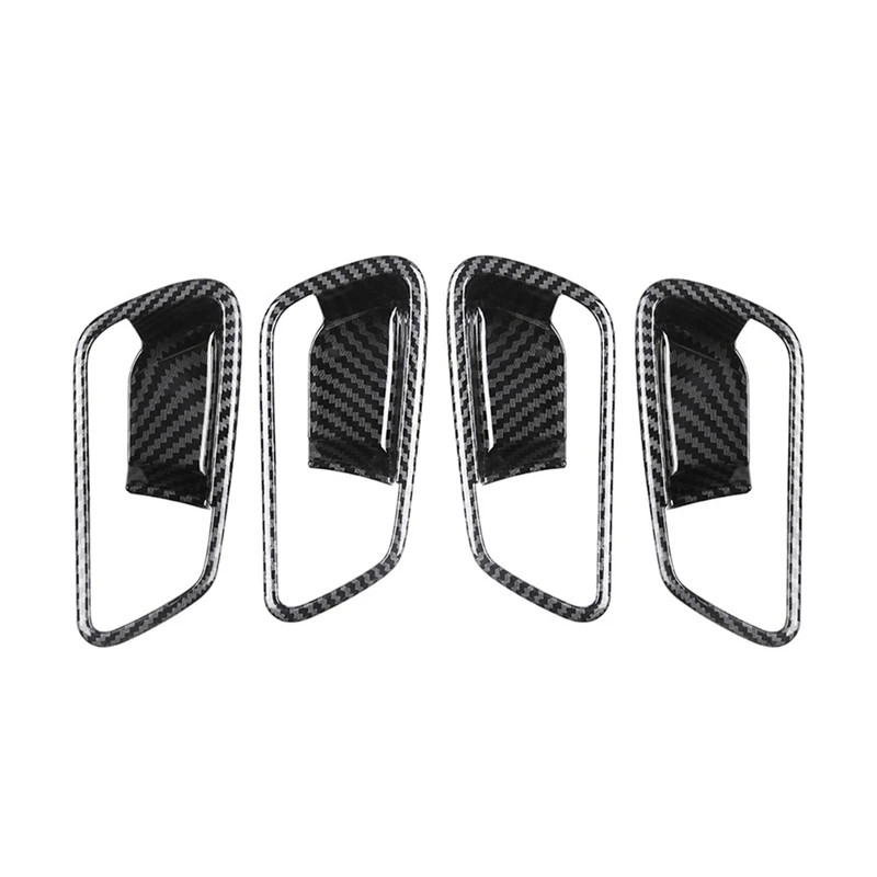 

4Pcs Carbon Fiber Interior Mouldings Inner Door Handle Bowl Panel Decoration Cover Trim For KIA Morning 2020 2021 2022