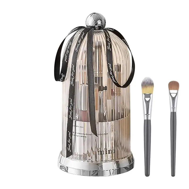 

Makeup Brush Holder 360 Degree Rotating Makeup Brush Organizer Waterproof & Dustproof 7-compartment Brush Clean And Drying Rack