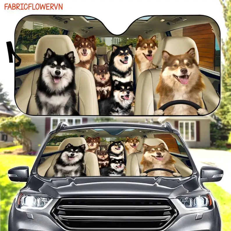 

Finnish Lapphund Car Sunshade, Dog Car Decoration, Dog Windshield, Dog Lovers Gift, Dog Car Sunshade, Gift For Mom, Gift For Dad