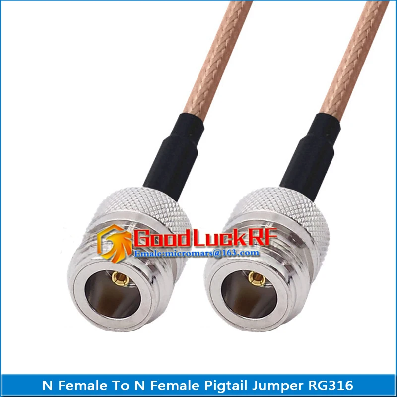 

1X Pcs High-quality N Female to N Female Plug 2 Dual N Female RF Connector Pigtail Jumper RG316 Cable 50 ohm Low Loss