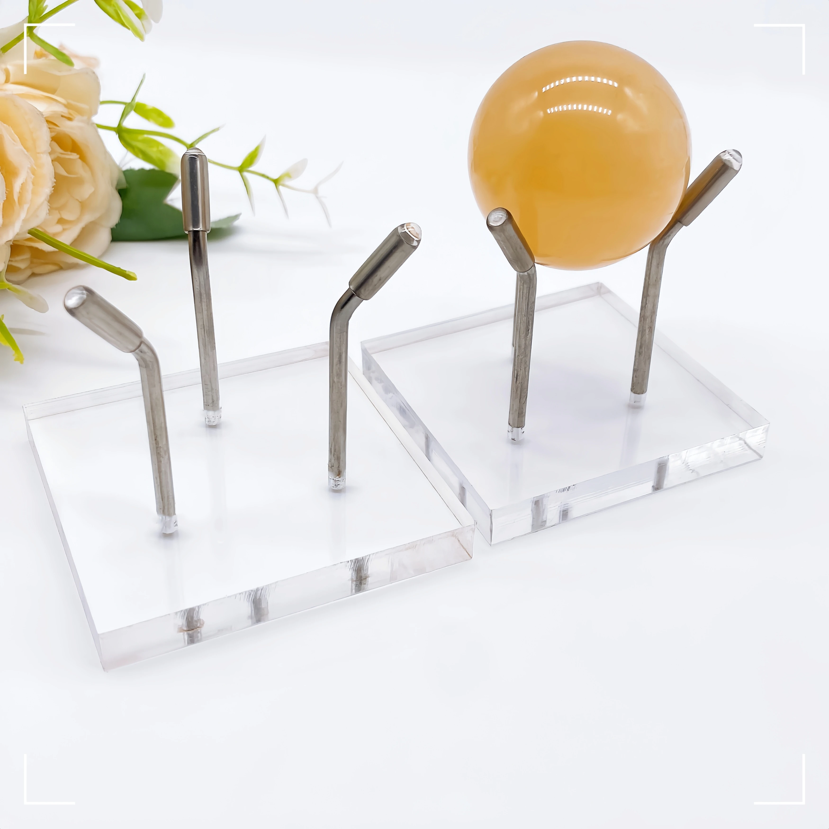 Акриловая металлическая подставка для рук поддержка минеральная основа