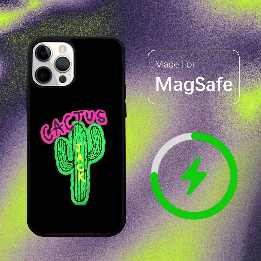 Фото Чехол C-Cactus J-Jack Travis Scott для беспроводной зарядки Magsafe для iPhone 15, 16, 17, 13, 14, 11, 12, Pro, Max, Plus, E, Air, Mini, магнитный №2