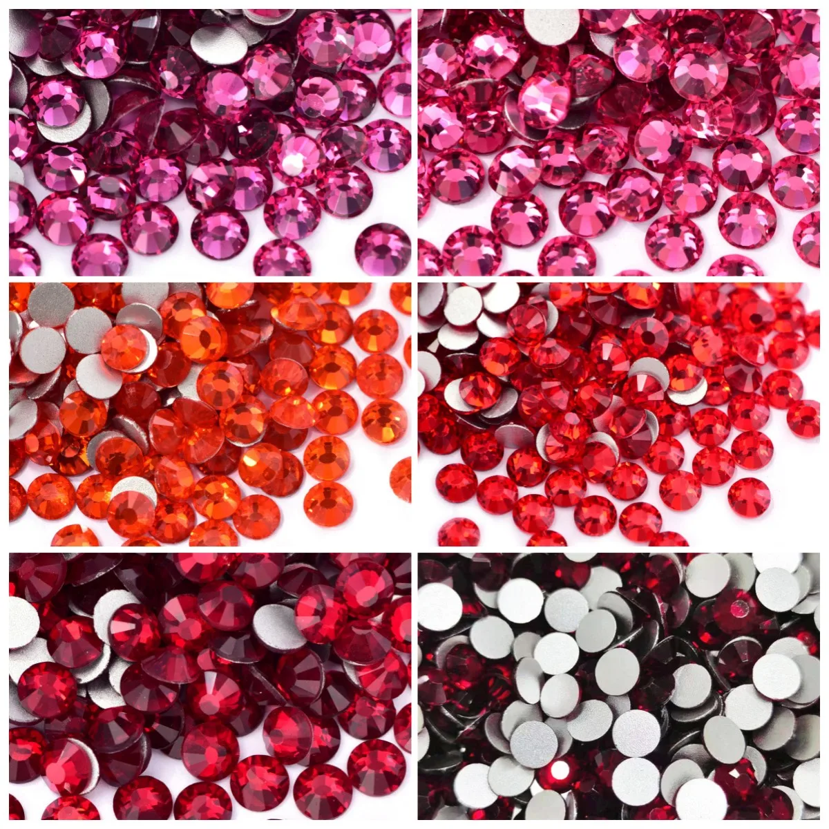 

Size ss3-ss30 all red series glass rhinestone Non Hot Fix FlatBack Strass Sewing & Fabric Garment Nail Art Decorations