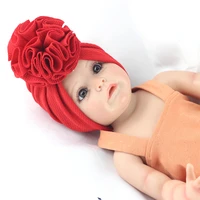 messy flower baby beanie newborn large flowers hat cotton knot infant bonnet baby girl hat toddler cap kids boys accessories