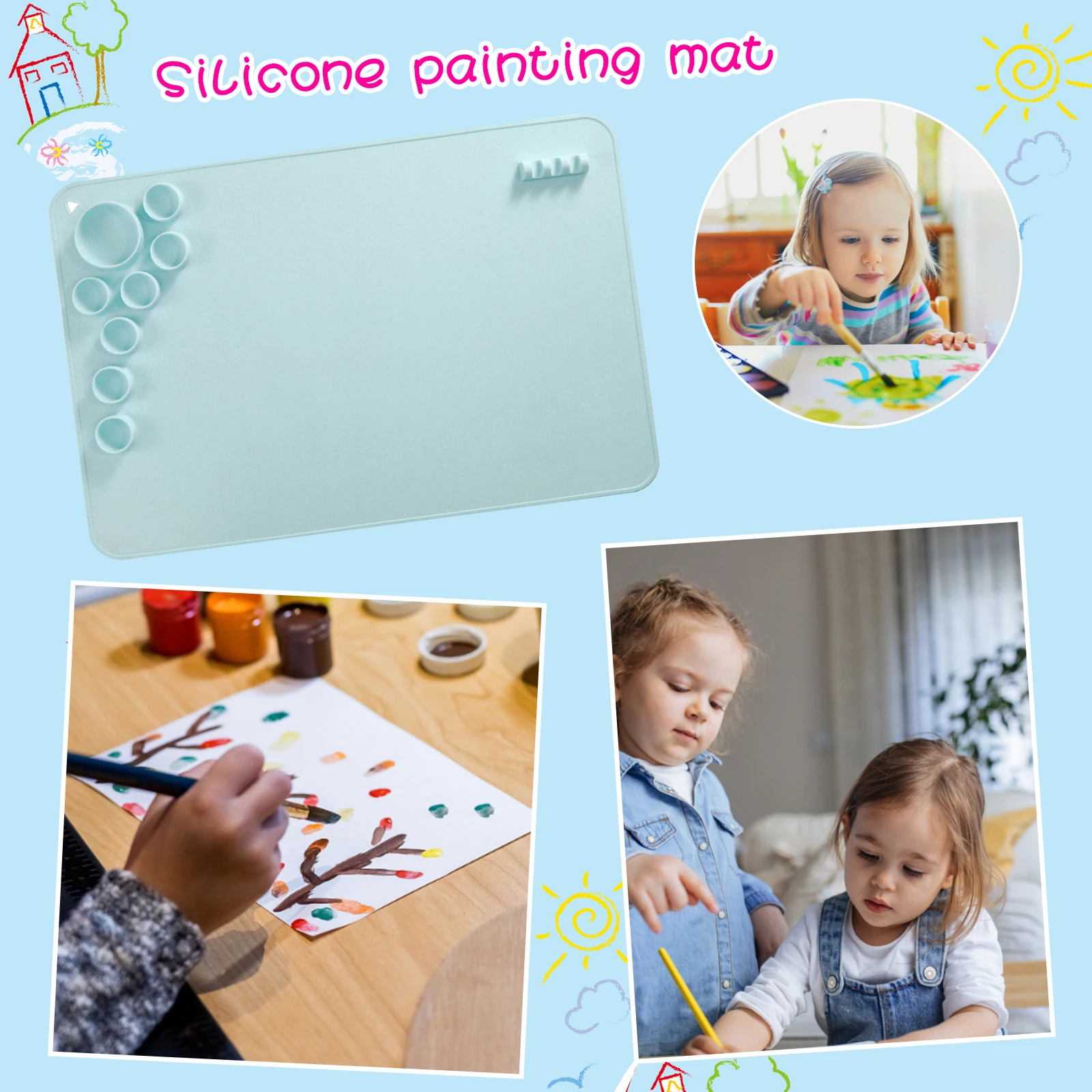 

Artist Color Matching Pad Heat-resistant Painting Pigments Mat Washable Crafts Jewelry Making Mold Placemat Supplies
