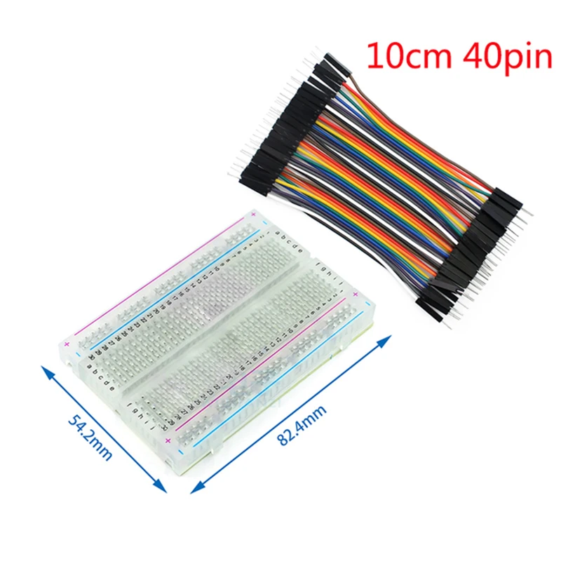 

400 Points Solderless PCB Breadboard Mini Test Protoboard Bread Board Male to Male Dupont Line Cable DIY 65PCS Jumper Wire