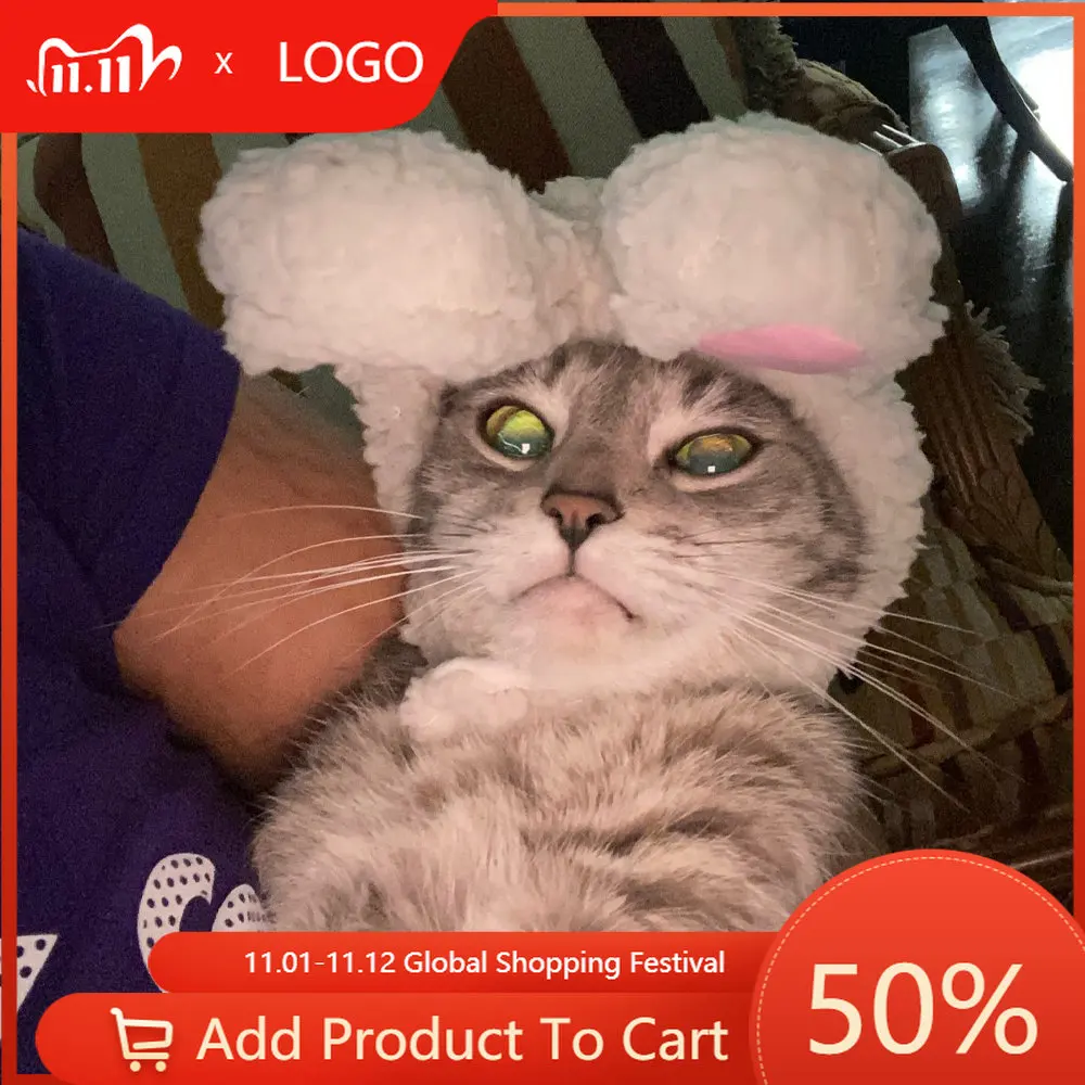 

Милый костюм, Пасхальная шапка, шапка кролика с ушками для кошек и маленьких собак, плюшевые заячьи уши, аксессуары для домашних животных, фо...