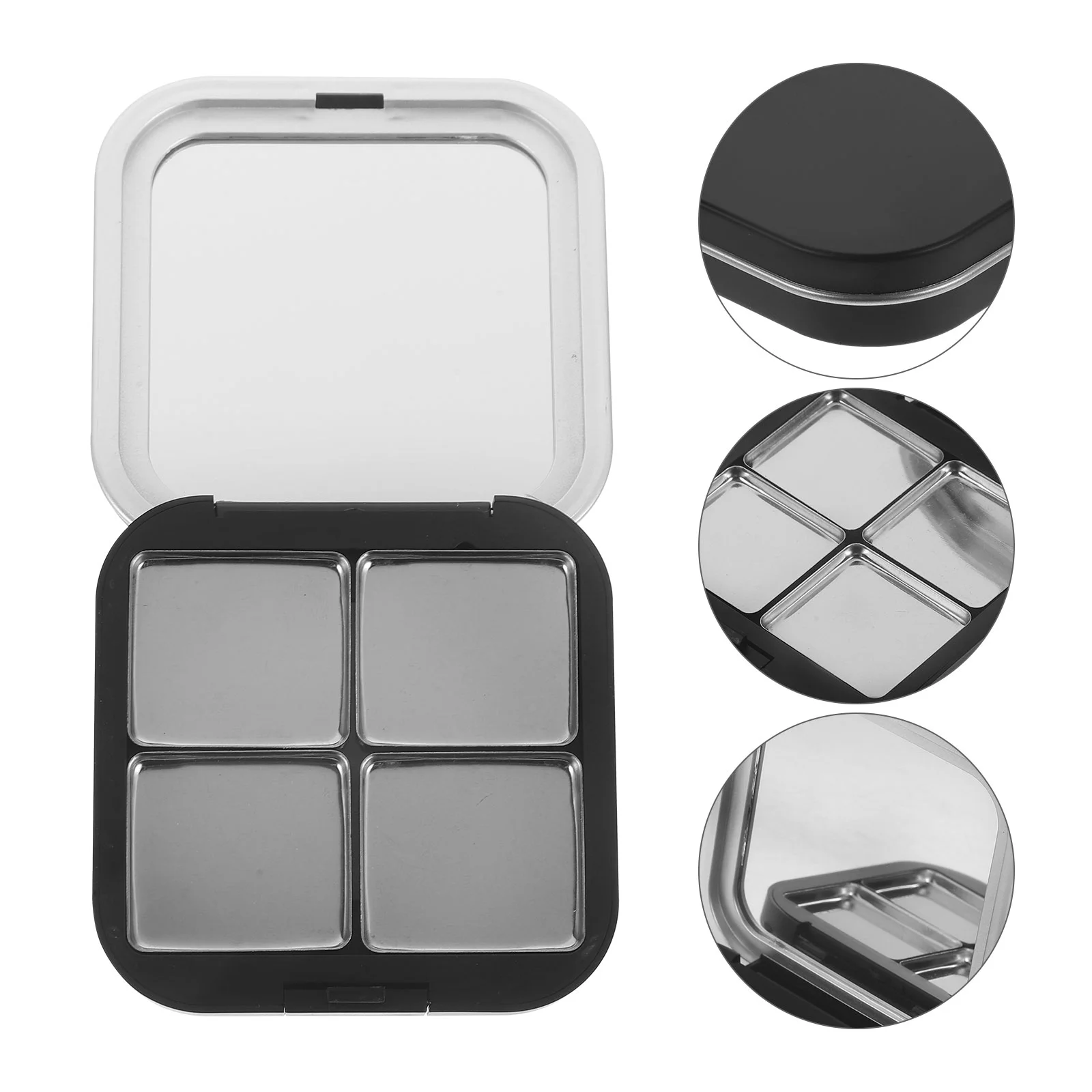 2 шт. румяна для макияжа коробка теней век зеркальные палитры пудра пустое черное