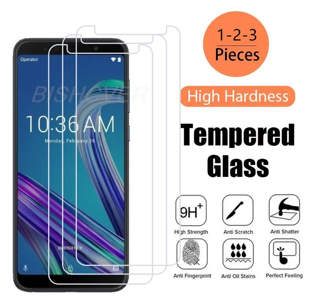 

Tempered Glass On For Asus Zenfone Max Pro M1 ZB601KL ZB602KL Screen Protector 9H Protective Film H Pro + T 9H Hard Glass