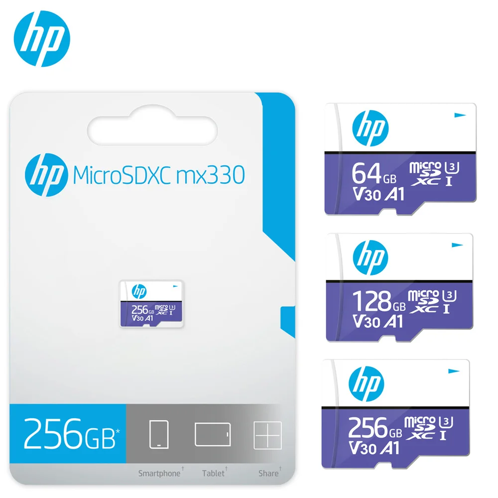 100% Original HP Micro SD Card Class10 U3 Memory Card MicroSD 64GB 128GB 256GB SD/TF Flash Card on For Smartphone Tablet Camera