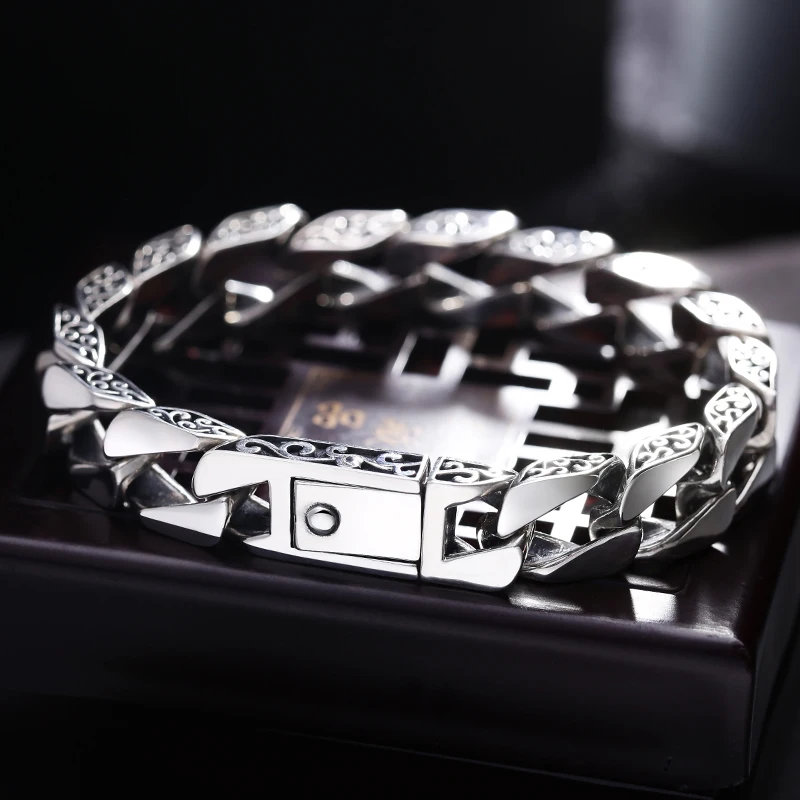 

New Original Design Silver Men Charm Bracelets Retro 2021 High Quality Cool Male Biker Jewelry Accessories Hand Chain