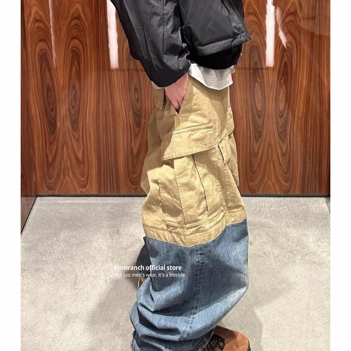 Мешковатые брюки-карго Firmranch Scott для мужчин и женщин лоскутные потертые джинсовые