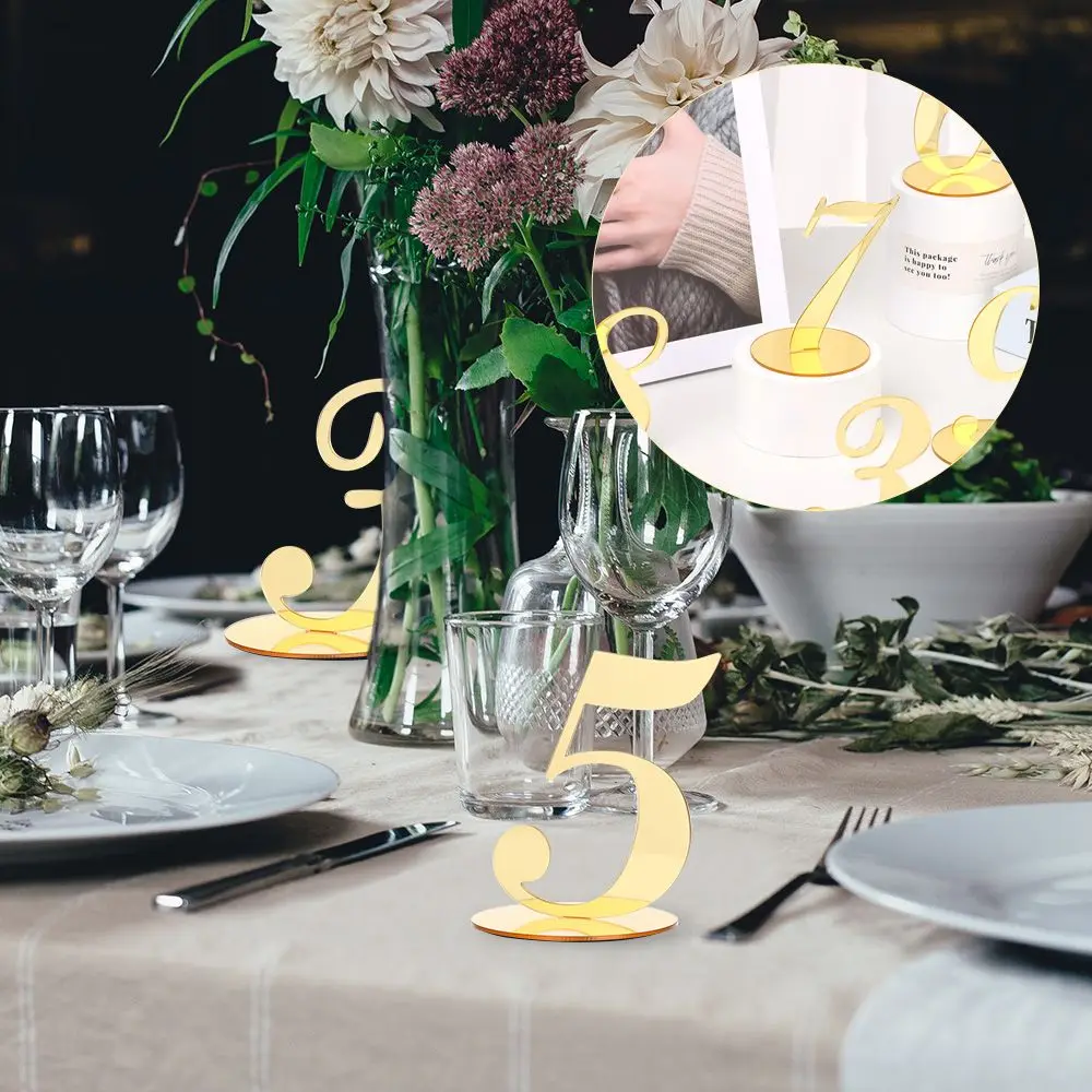 

DIY Romantic Acrylic Party Supplies With Base Table Number Signs Wedding Decor Table Sign Seat Card