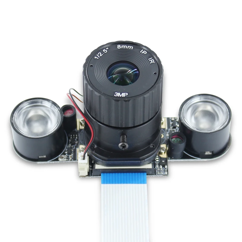 

Hot Selling 5MP OV5647 Sensor Automatic Switch IR_CUT 8mm Big Lens Infrared Night Vision Raspberry Pi B 3/2 Camera Module