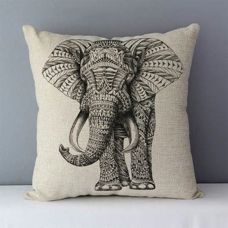

cushion home decorative pillows elephant kola elk printed animals pillowcase 45x45cm Housse de coussin without core
