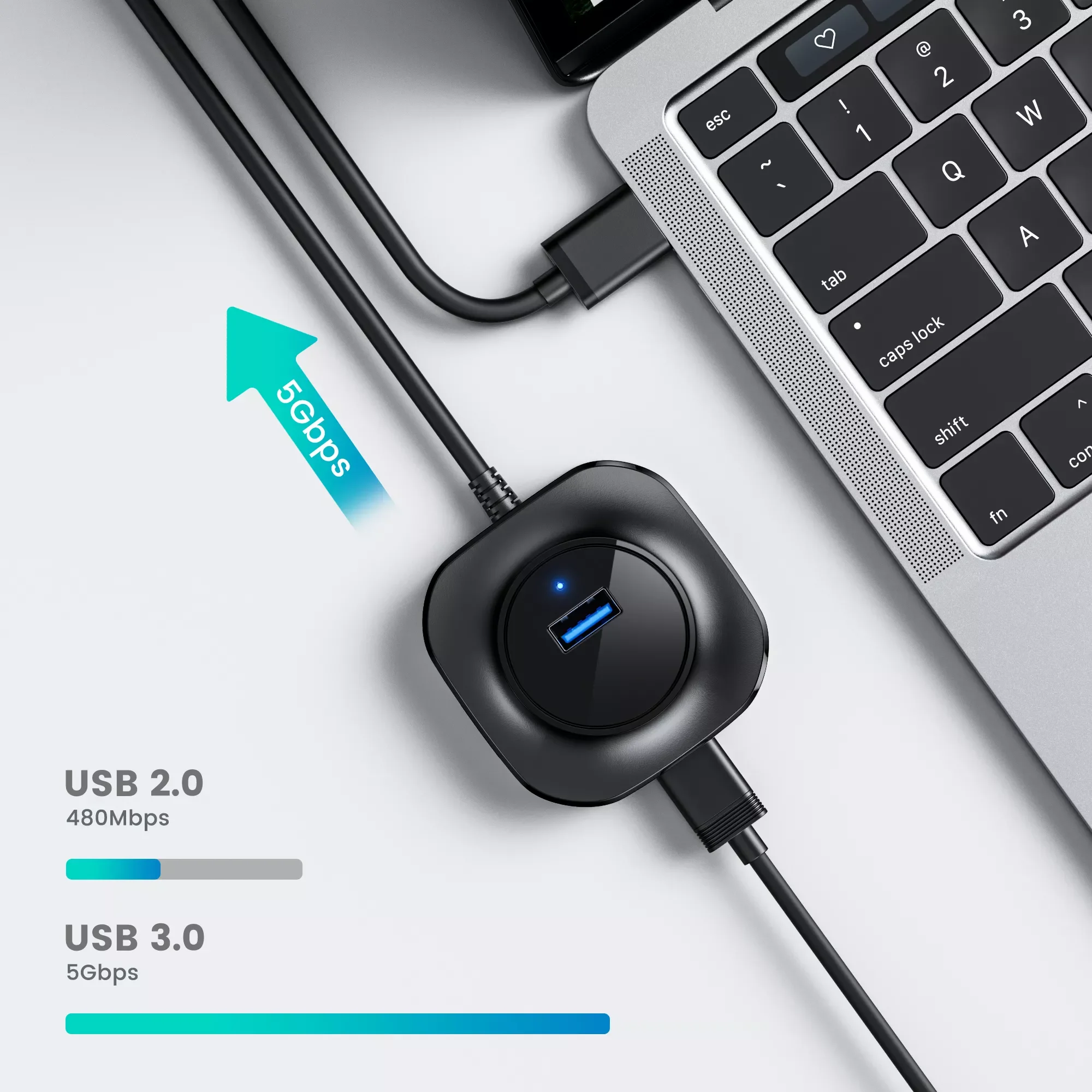 

2023New USB Hub USB 3.0 Hub 2.0 Multi USB Splitter Adapter 4 Ports Speed Mini Multiple 3 Hab usb3.0 HUB Port USB-Hub Expander Fo