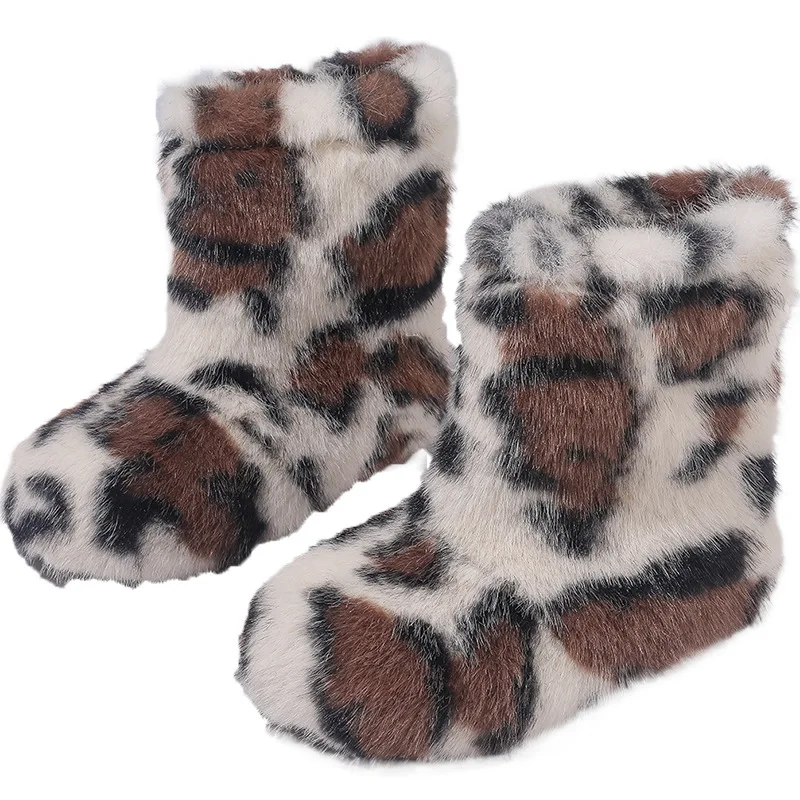 Детские зимние сапоги модные короткие ботильоны для маленьких девочек детская