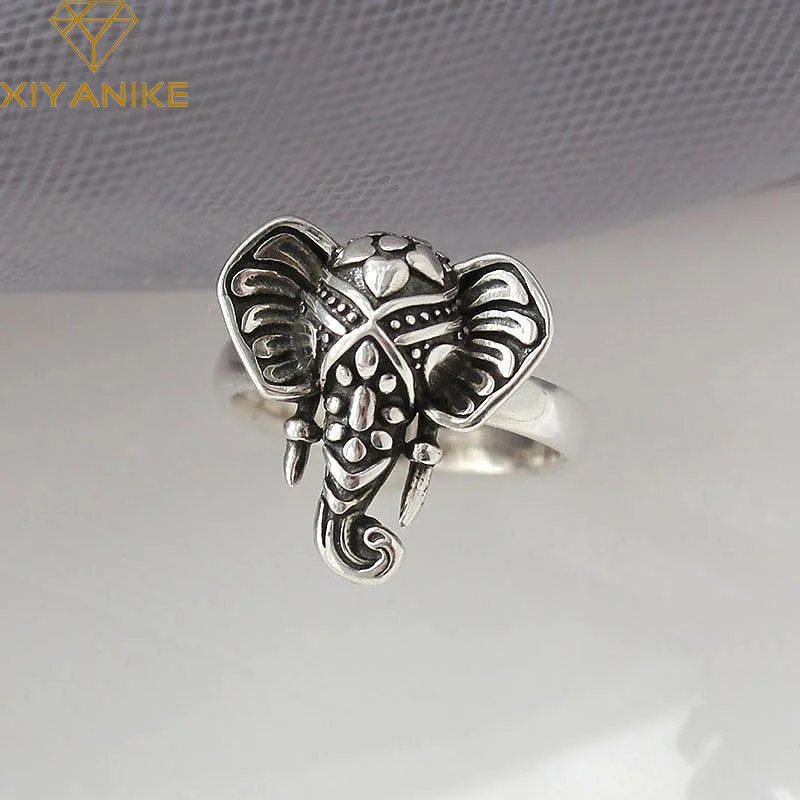 

XIYANIKE Vintage Elephant Cuff Finger Rings For Women Girl Luxury Fashion New Punk Jewelry Ladies Gift Party anillos mujer