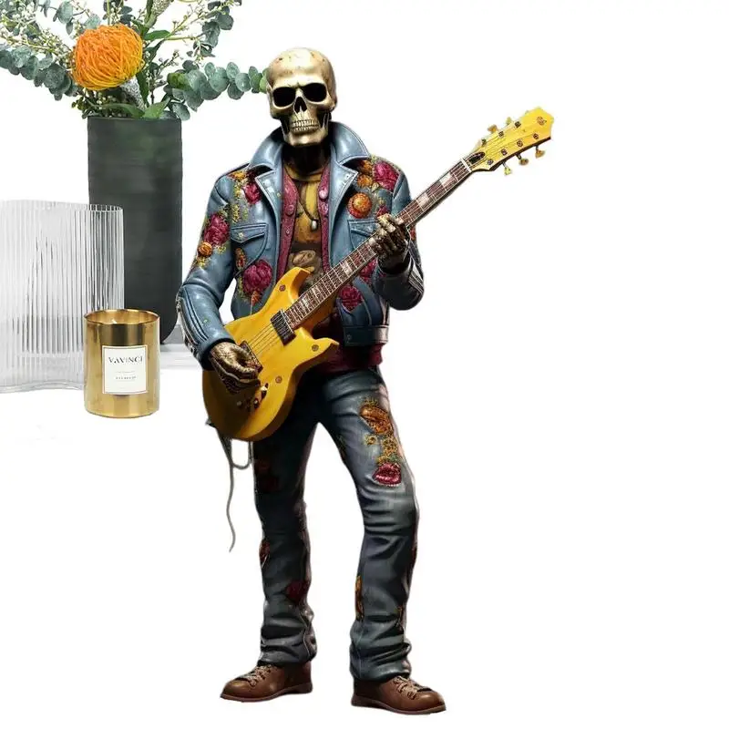 

Skeleton Rock Band Figurines Resin Funny Rock Band Figurine Day Of The Dead Statue Multifunctional Skeleton Ornament Indoor