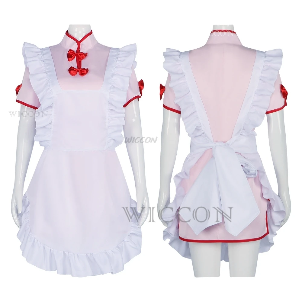 Shampoo Anime Ranma ½ Cosplay Costume Wig Chinese Style Chi-Pao Maid Dress Woman Sexy Kawaii Party Suit