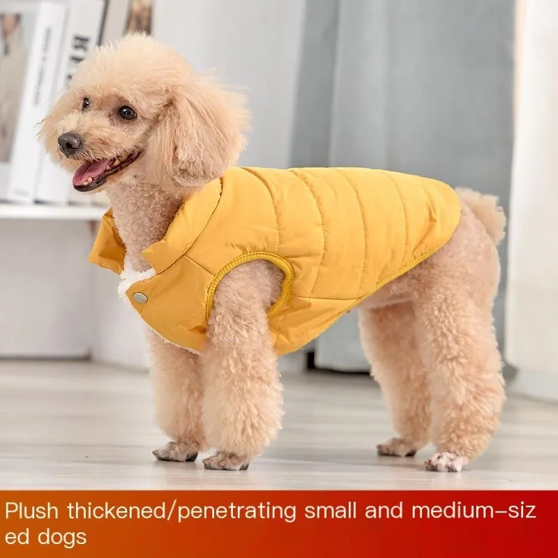 

Pet Supplies Dog Winter Padded Coat Thickened Padded Coat Small And Medium Dog Clothes Waterproof Vest