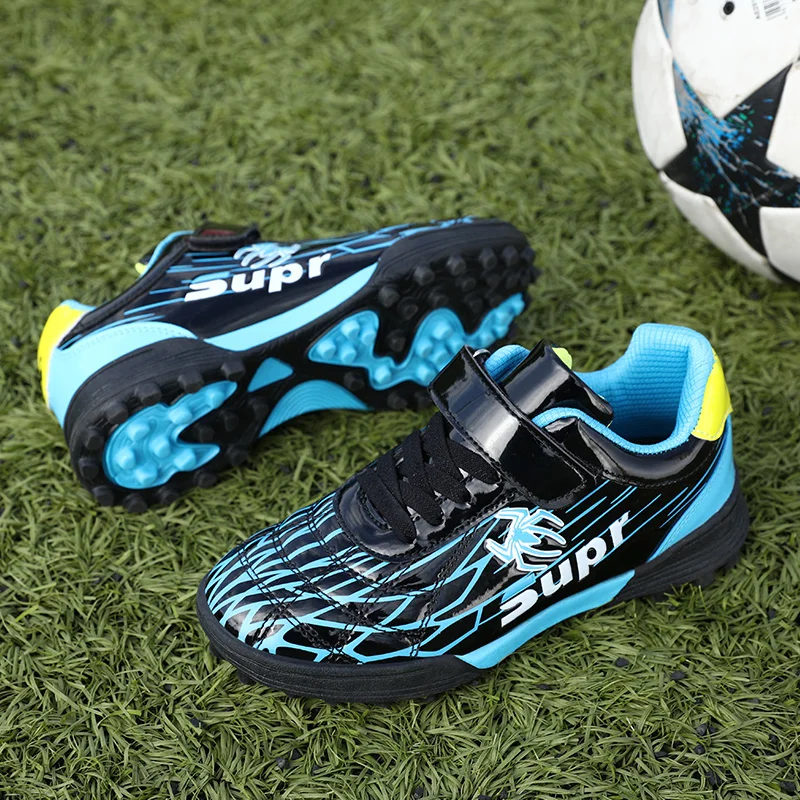 Professional TF HOOK&LOOP Children's Soccer Shoes Breathable Anti-slip Kids Football Sneakers Comfortable Sports Shoes For Boys